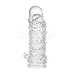 Transparent Penis Nubby Textured Extension Sleeve