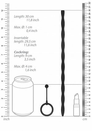 Shots Ouch! Urethral Sounding Silicone Plug & Cock Ring Set Full Length 30 CM For Him - Urethral Sounds/Penis Plugs Buy Sex Toys in Singapore LoveisLove U4Ria
