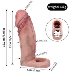 Lifelike Silicone Penis Sleeve 5.98 Inch For Him - Penis Sheath/Sleeve Buy Sex Toys in Singapore LoveisLove U4Ria