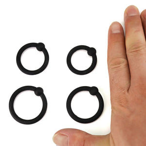 Single Bead Silicone Cock Ring 4 Piece Set
