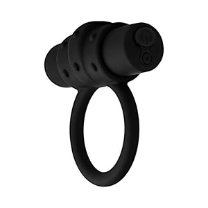 Vibrating Rechargeable Cock Ring with Clitoral Stimulation Bumps