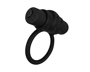 Vibrating Rechargeable Cock Ring with Clitoral Stimulation Bumps