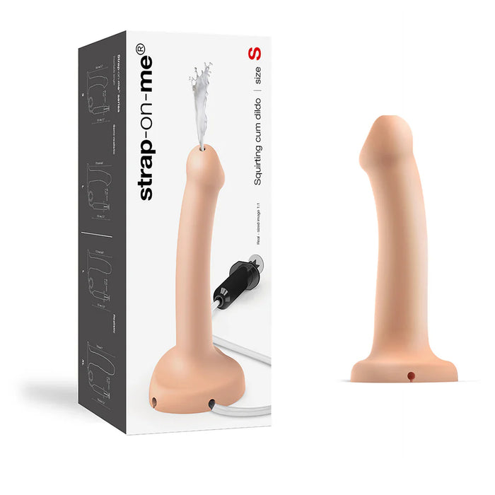 Strap-On-Me Squirting Cum Ultra-Realistic Texture Silicone Dildo Small Vanilla or Black