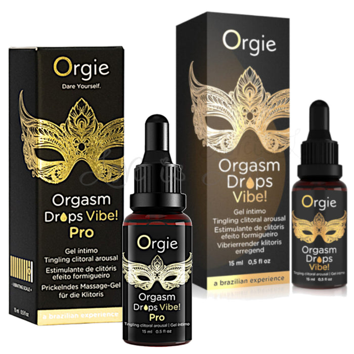 Orgie Orgasm Drops Vibe! or Vibe! Pro Tingling Clitoral Arousal Intimate Gel 15 ml 0.5 FL oz