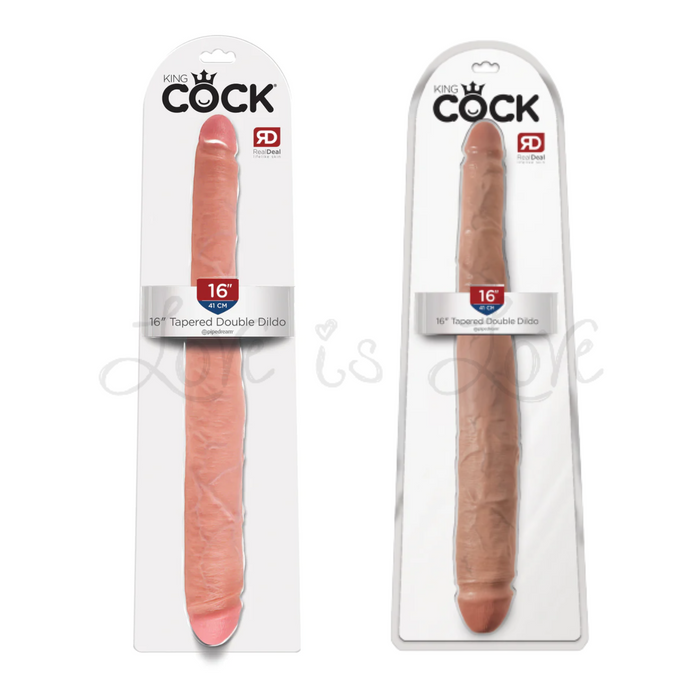 King Cock 16 Inch Tapered Double Dildo Flesh