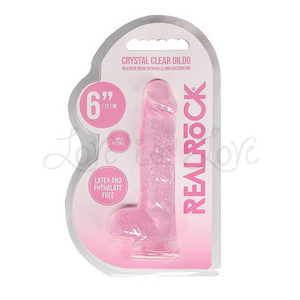 Shots RealRock Crystal Clear Realistic Dildo With Balls and Suction Cup 6 Inch Pink Buy in Singapore LoveisLove U4ria