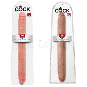 King Cock 16 Inch Thick Double Dildo Flesh or Tan