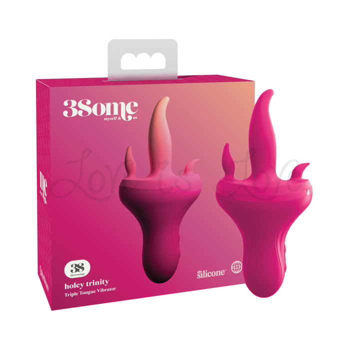 Pipedream 3Some Holey Trinity Triple Tongue Rechargeable Vibrator Silicone Pink