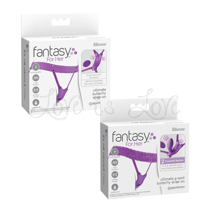 Pipedream Fantasy For Her Ultimate Butterfly Strap-On Remote Control Wearable Vibrator Purple