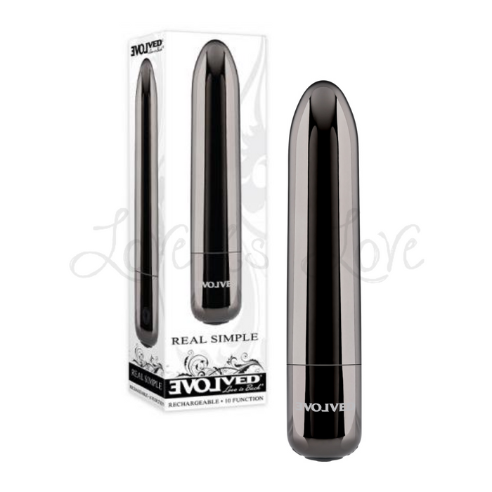 Evolved Real Simple Rechargeable Bullet Vibrator Black Chrome