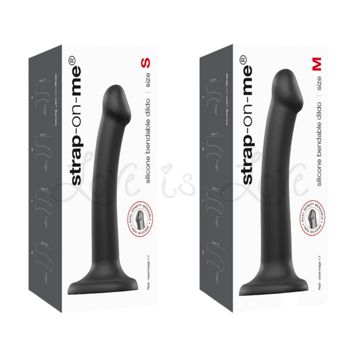 Strap-On-Me Silicone Bendable Dual-Density Dildo Black