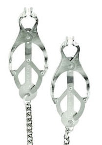 Spartacus Butterfly Nipple Clamps With Silicone Tips Jewel Chain SPF-41 Buy in Singapore LoveisLove U4ria  