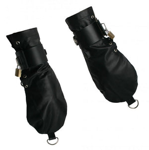 Premium Leather Locking Bondage Mittens