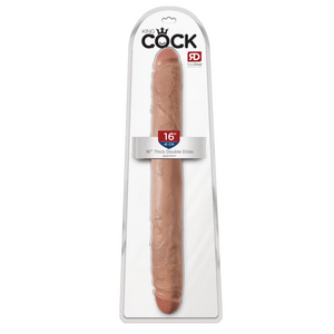 King Cock 16 Inch Thick Double Dildo Flesh or Tan