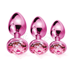 Nixie Metal Butt Plug Jewel Inlaid Trainer Set Pink Metallic Buy in Singapore LoveisLove U4ria