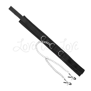 Shots Ouch! Black & White Adjustable Velcro Collar With Nipple Clamps Black Buy in Singapore LoveisLove U4ria