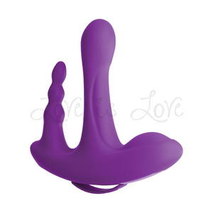 Pipedream 3Some Rock n' Ride Remote-Controlled Dual Motor Silicone Rechargeable Vibrator Purple Buy in Singapore LoveisLove U4ria