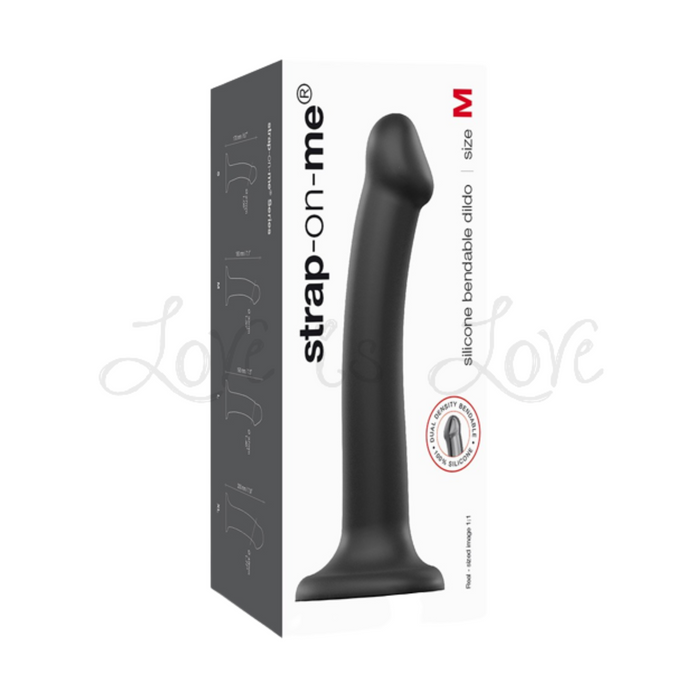 Strap-On-Me Silicone Bendable Dual-Density Dildo Black