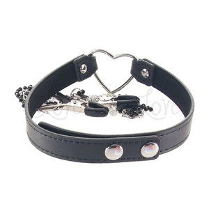 Sex & Mischief Amor Collar with Nipple Clamps Black Buy In Singapore LoveisLove U4ria