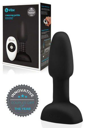 b-Vibe Rimming Petite Remote Rotating Vibrating Control Plug Black or Teal