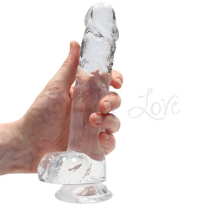 Shots RealRock Crystal Clear Realistic Dildo With Balls and Suction Cup 8 Inch Clear Buy in Singapore Buy in Singapore LoveisLove U4ria