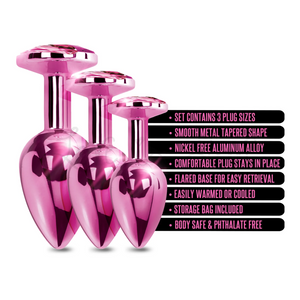 Nixie Metal Butt Plug Jewel Inlaid Trainer Set Pink Metallic Buy in Singapore LoveisLove U4ria