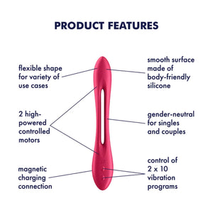 Satisfyer Elastic Joy Flexible Multi-Vibrator Red love is love buy sex toys in singapore u4ria loveislove