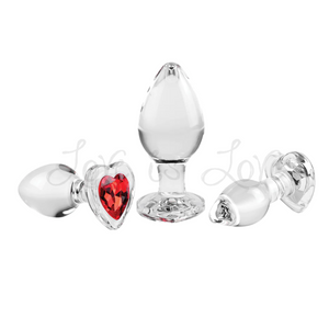 Adam & Eve 3 Piece Red Heart Gem Glass Plug Set Buy in Singapore LoveisLove U4ria