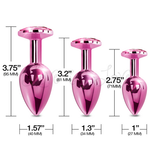 Nixie Metal Butt Plug Jewel Inlaid Trainer Set Pink Metallic Buy in Singapore LoveisLove U4ria