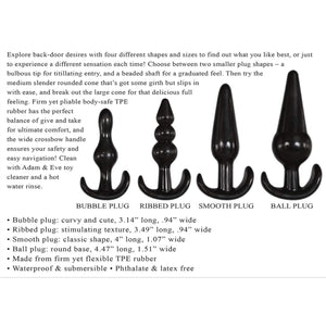 Adam & Eve 4 Piece Anal Plug Kit Black Buy in Singapore LoveisLove U4Ria 