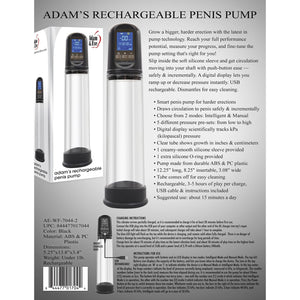 Adam & Eve Adam's Rechargeable Penis Pump Buy In Singapore Sex Toy Love is Love U4ria