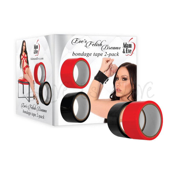 Adam & Eve Eve's Fetish Dreams Bondage Tape 2-Pack Black/Red