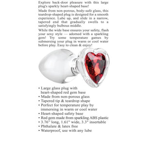 Adam & Eve Red Heart Gem Glass Plug Buy in Singapore LoveisLove U4Ria 