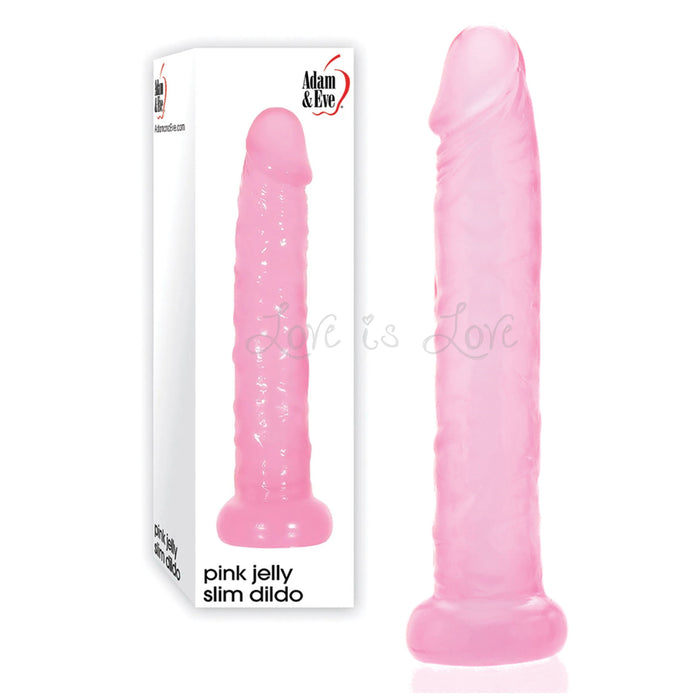 Adam & Eve Jelly Slim Dildo Pink 6 Inch