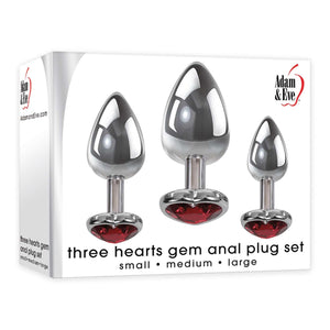 Adam and Eve Three Hearts Gem Anal Plug Kit Red  Buy in Singapore LoveisLove U4Ria 
