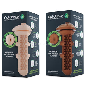 Autoblow  A.I Silicone Vagina Sleeve White or Brown  Buy in Singapore LoveisLove U4Ria 