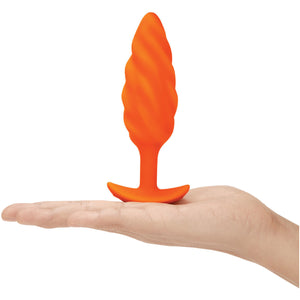 B-Vibe Textured Vibrating Butt Plug Mint Bump or Orange Swirl