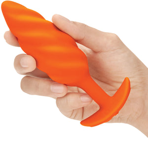 B-Vibe Textured Vibrating Butt Plug Mint Bump or Orange Swirl