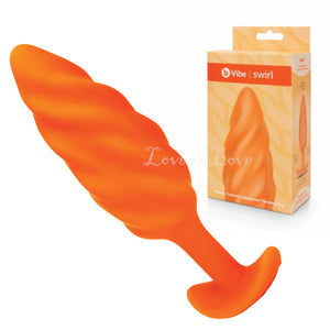 B-Vibe Textured Vibrating Butt Plug Mint Bump or Orange Swirl