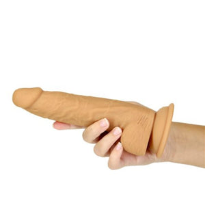 BMS Factory Naked Addiction Silicone Dual Density Dildo With Suction Cup 200 MM Caramel love is love buy sex toys in singapore u4ria loveislove