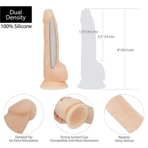 BMS Factory Naked Addiction Silicone Dual Density Dildo With Suction Cup 8 Inch 200 MM Vanilla love is love buy sex toys in singapore u4ria loveislove
