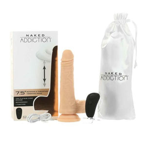 BMS Factory Naked Addiction The Freak Silicone Rotating and Thrusting Vibrating Dildo With Remote Control 190 MM love is love buy sex toys in singapore u4ria loveislove