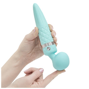 BMS Pillow Talk Sultry Rotating Wand Warming Vibrator Teal Or Pink buy in Singapore Loveislove U4ria