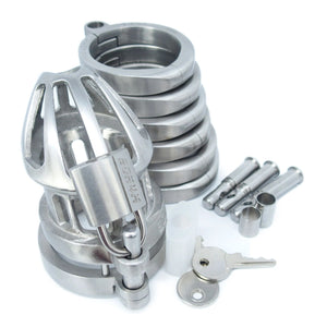 BON4M High Quality Stainless Steel Hinged Chastity Cock Cage Small-Medium Size buy at LoveisLove U4Ria Singapore