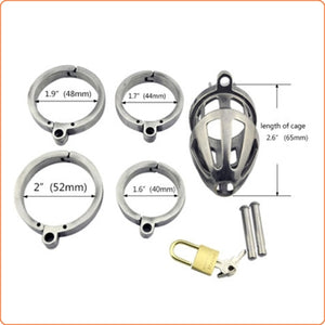 BON4M Large High Quality Male Chastity Cock Cage with 4 Hinged Rings