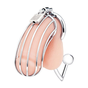 Blueline C&B Metal Cock Cage With Anal Stimulator love is love buy sex toys in singapore u4ria loveislove