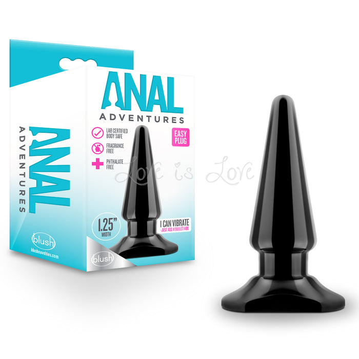 Blush Novelties Anal Adventures Easy Plug Black (Can Add Bullet Vibe)
