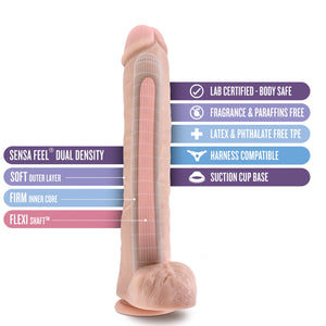 Blush Novelties Au Naturel Daddy Sensa Feel Dual Density Vanilla 14 Inch Buy in Singapore LoveisLove U4Ria 