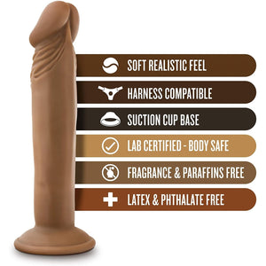 Blush Novelties Dr. Skin Dr. Small 6 Inch Dildo with Suction Cup Mocha love is love buy sex toys in singapore u4ria loveislove