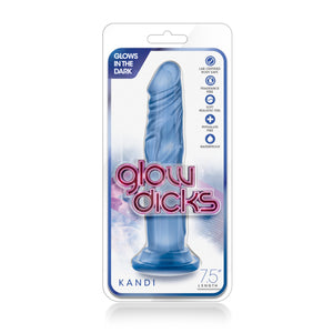 Blush Novelties Glow Dicks Kandi 7.5 inches Blue Buy in Singapore LoveisLove U4Ria 